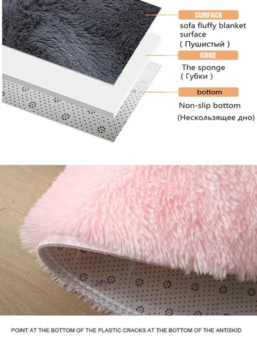 Plush Round Carpet with Fluffy Non - Slip Design - Casatrail.com